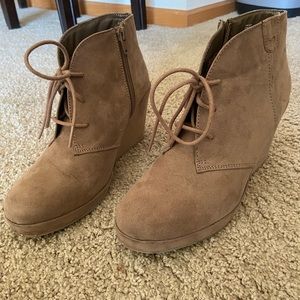 Tan Bootie Wedge